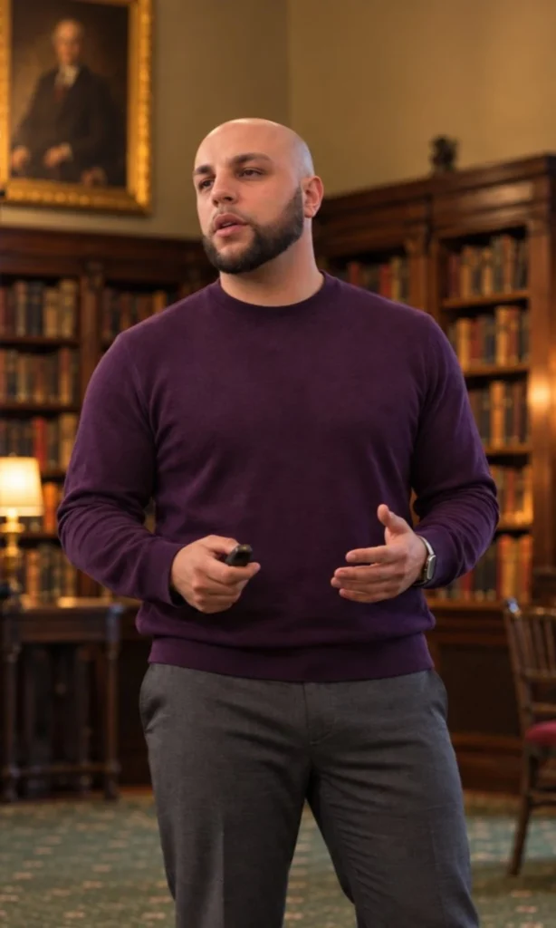 Bradlyn J. Matican | Founder, Insight Cipher Bradlyn J. Matican, founder of Insight Cipher, presenting in a purple sweater